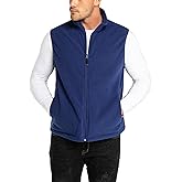 33,000ft Men's Fleece Vest, Lightweight Warm Zip Up Polar Vests Outerwear with Zipper Pockets, Sleeveless Jacket for Winter