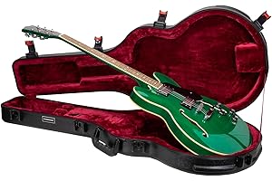 Crossrock Scratch-resistant Hardshell Case for 335 Style 6 Strings Semi-Hollow Electric Guitars, with TSA Lock, Interior Comp