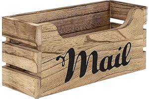 Ｂｅｓｇａ Wooden Mail Organizer Letter Holder Wall Mounted Multifunctional Lightweight Rustic for Countertop 10.2x3.9x4.7inch Mai