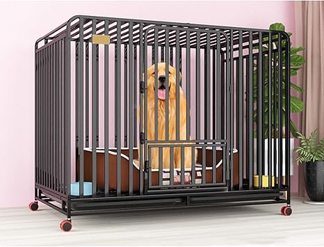 Amazon 大型犬小屋 室内 犬 ゲージ 金属製 犬用 ペットケージ キャスター付き組立簡単 犬小屋 ケージ トレイ付き 移動便利ペットケージ キャスター付き Mygirle ケージ 通販