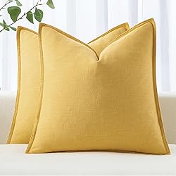 MIULEE Decorative Linen Pillow Covers 20x20 Inch