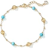 Fettero Gold Bracelets for Women, 14K Gold Plated Beaded Bracelet Trendy Waterproof Dainty Charm Bracelets Summer Beach Jewelry
