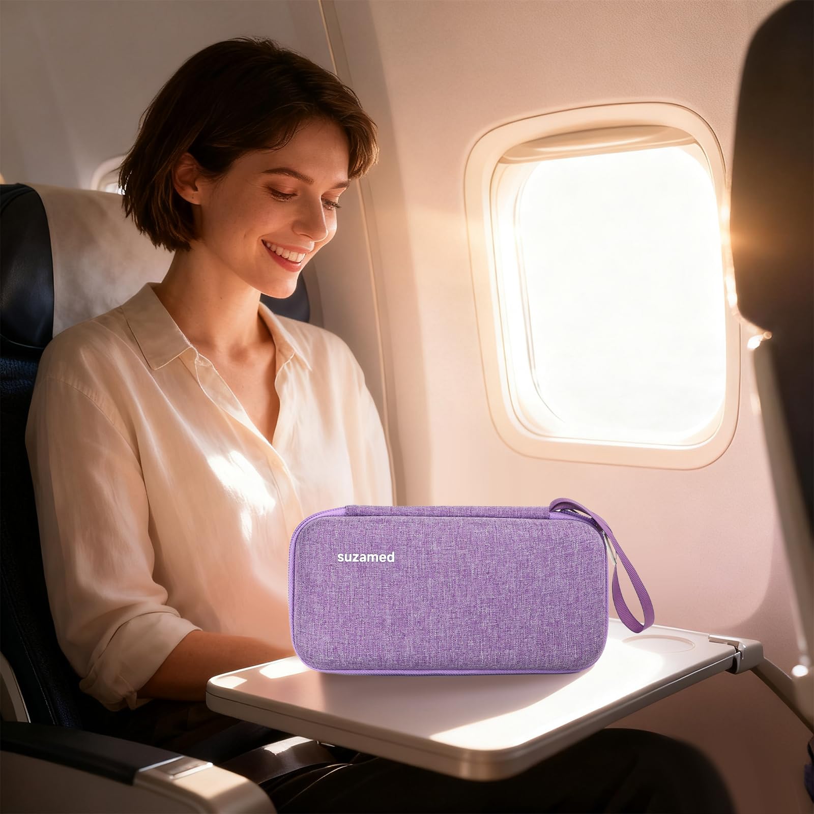 Insulin Cooler Travel Case,EVA Insulation Travel Medicine Kit with 2 Ice Packs for Diabetes Care,Insulin Pen and Other Diabetic Supplies (Purple)