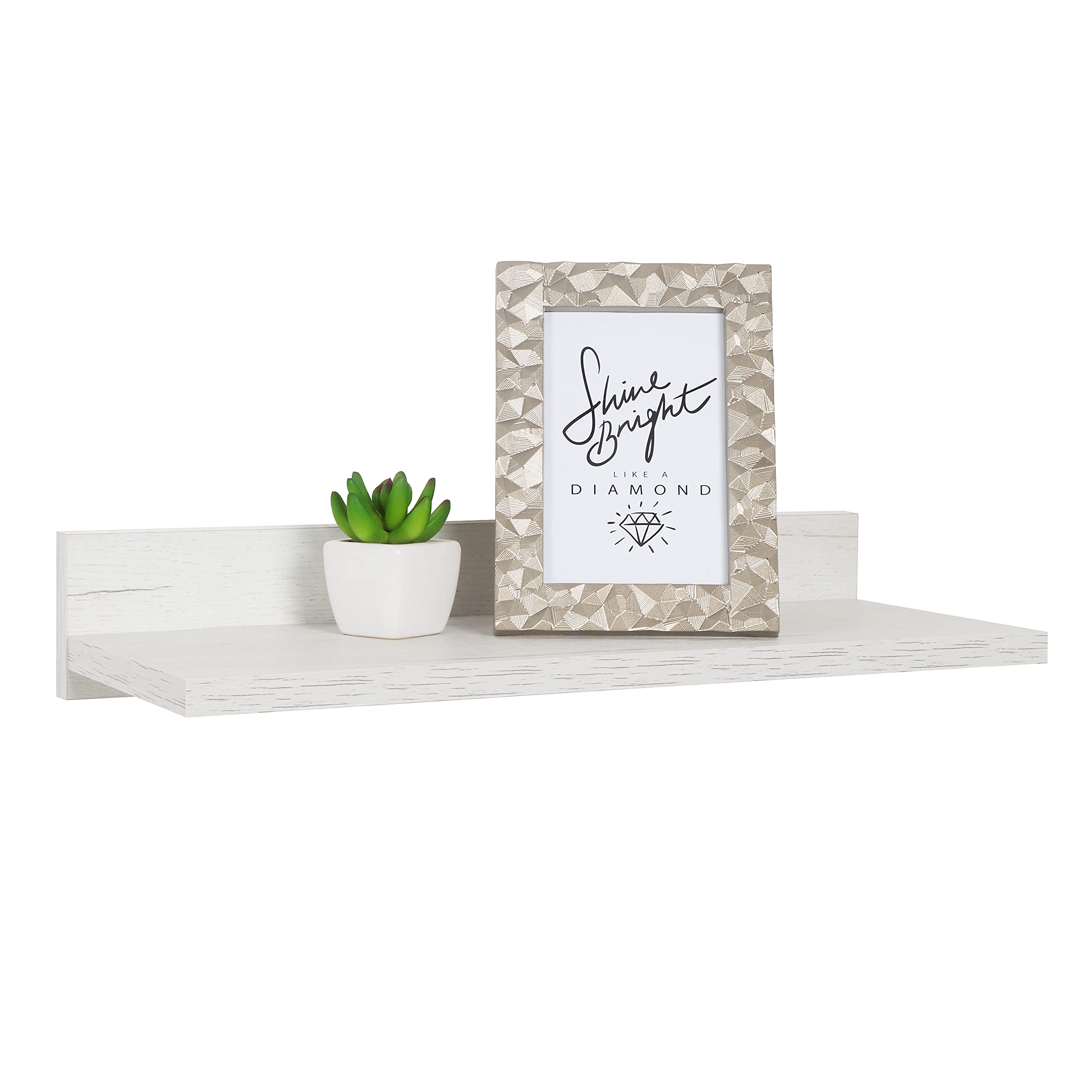 RICOO WM056-EP Wall Shelf 45 x 8 x 19 cm Oak White Chipboard Wooden Hanging Shelf Wall Bookshelf Picture Shelf Kitchen Shelf Hanging Wall Shelf Floating Shelf