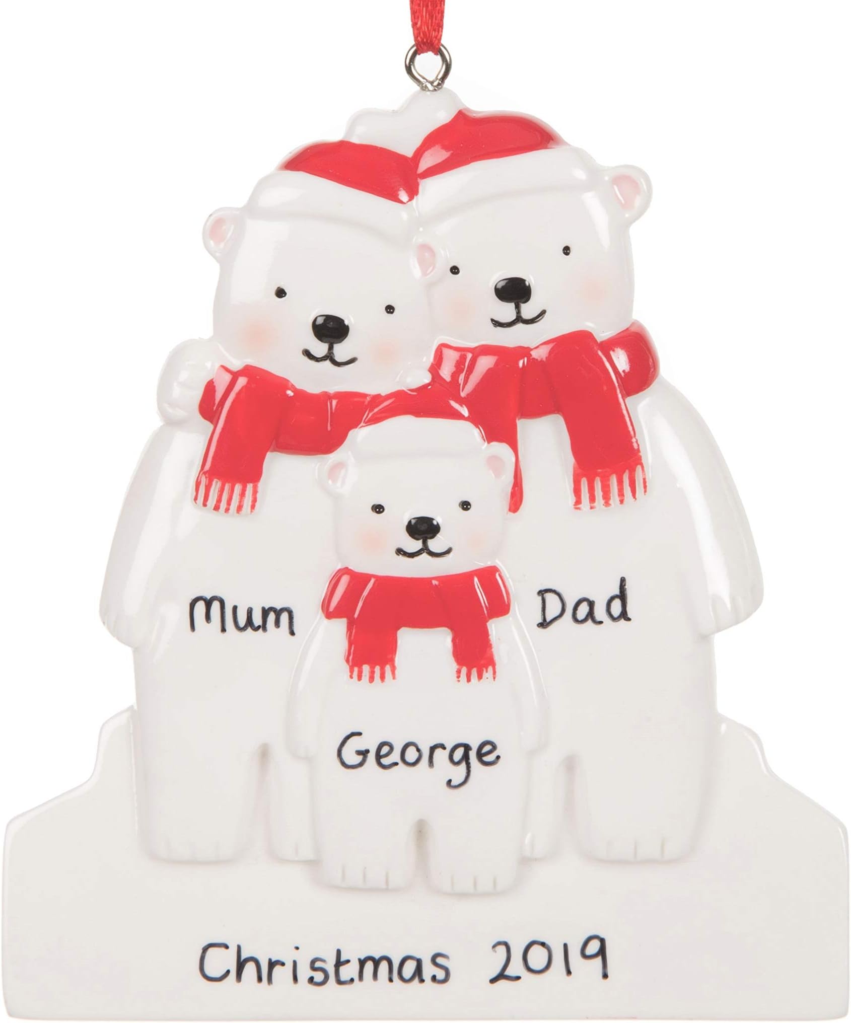 Personalised Polar Bear Christmas decoration, family's first decoration, my 1st Xmas decoration, baby gift ornament