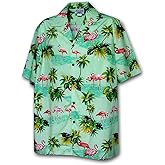 Pacific Legend Men's Flamingos Hawaiian Shirt