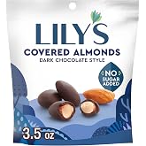 LILY'S Dark Chocolate Style No Sugar Added, Covered Almonds Bag, 3.5 oz