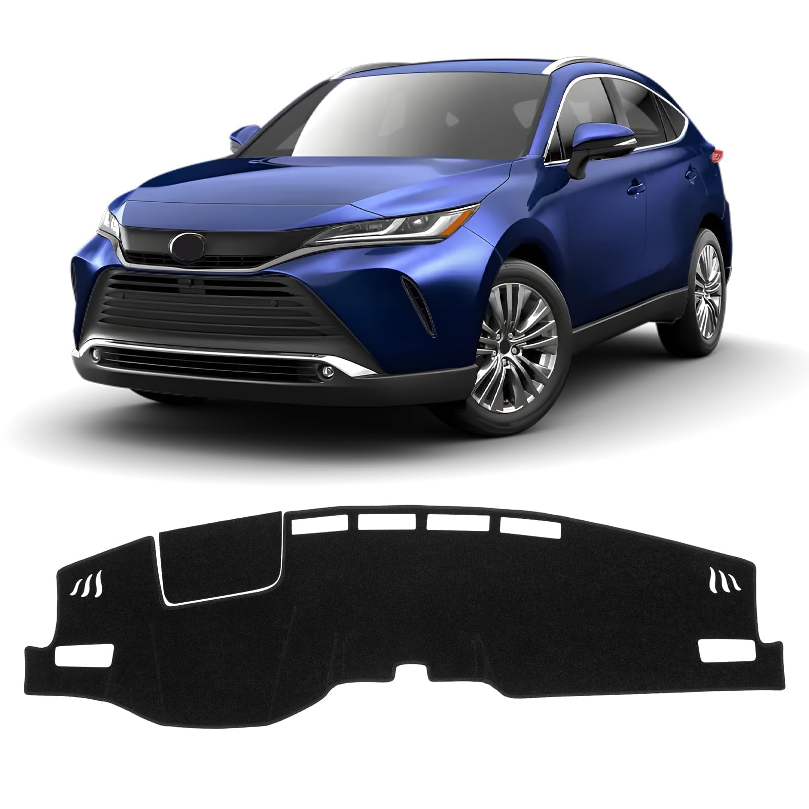 Photo 1 of KUST Car Dash Cover for Toyota Venza 2021 2022 2023 2024 (LE, XLE, Limited) Left Hand Driving Polyester Non-Slip Center Console Dash Cover Sunshade Windshield No Glare Black