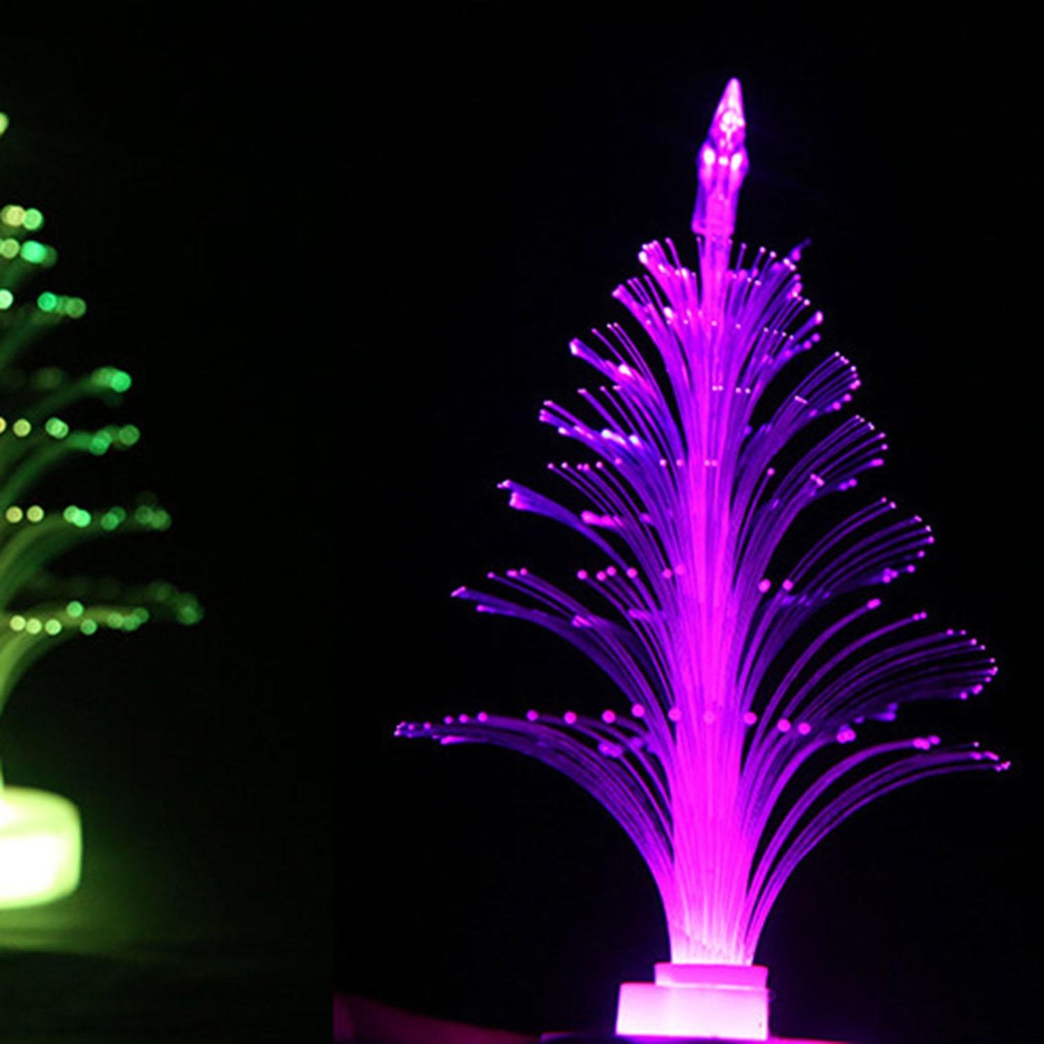 eubell LED Night Light Colorful Fiber Optic Christmas Tree Decoration Desk Table Lamp