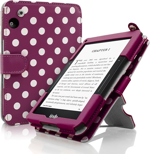 iGadgitz Vintage Collection Polka Dots PU Leather Case Cover for Amazon