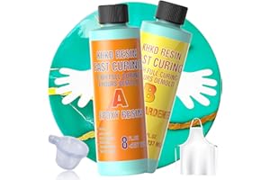 Epoxy Resin Kit - 16 OZ Fast Cure Epoxy Resin, KHKD RESIN Quick Dry Resina Epoxica Upgrade 4 Hours Unmould, Clear High Gloss Epoxy, Odorless Art Resin for Painting, Craft, Coasters, Coating, Jewelry