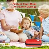 MEDMAX Epipen Case Hard Shell EVA Travel Organizer Red Holds 2 EpiPens view 6