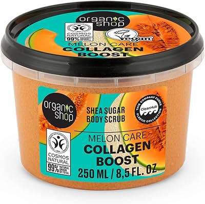 Organic Shop 250ml Body Scrub Collagen Boost Melon Care with Shea