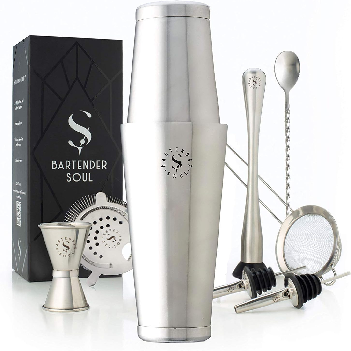 Bartender Soul Complet Cocktail Kit Boston Professionnel Shaker 530
