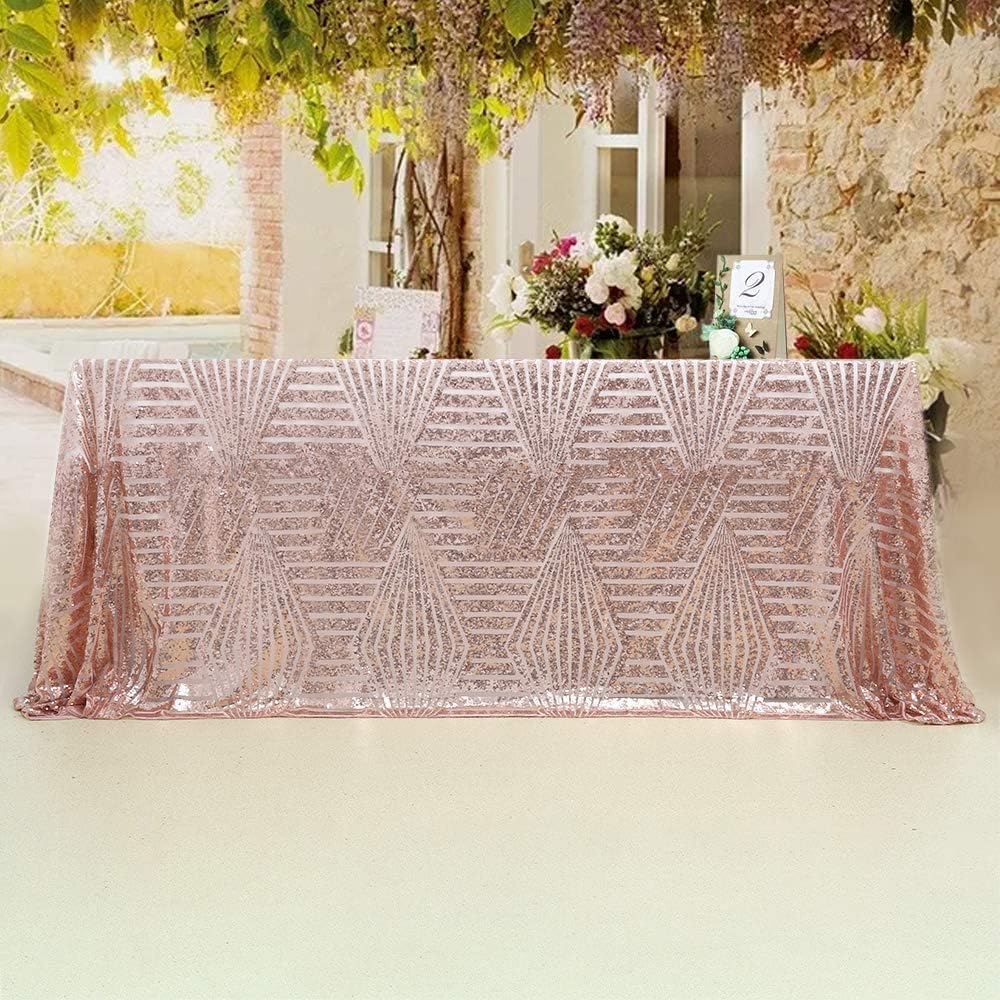 Sequin Tablecloth Wedding Decorations Geometric Pattern 60x102inch Sequin Tablecloth Fabric Luxury Table Linens Wedding Other Event Rectangle