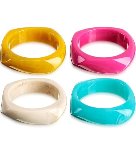 Amazon.com: STBQHG Colorful Resin Bangle Bracelets Wide