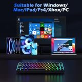 TECURS Wireless Mechanical Keyboard 65% RGB UK Layout Red Switch 2.4G Bluetooth view 6