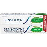 Sensodyne Fresh Mint Sensitive Toothpaste, ADA Accepted Toothpaste for Cavity Prevention and Sensitive Teeth Treatment - 4 Ounces (Pack of 2)