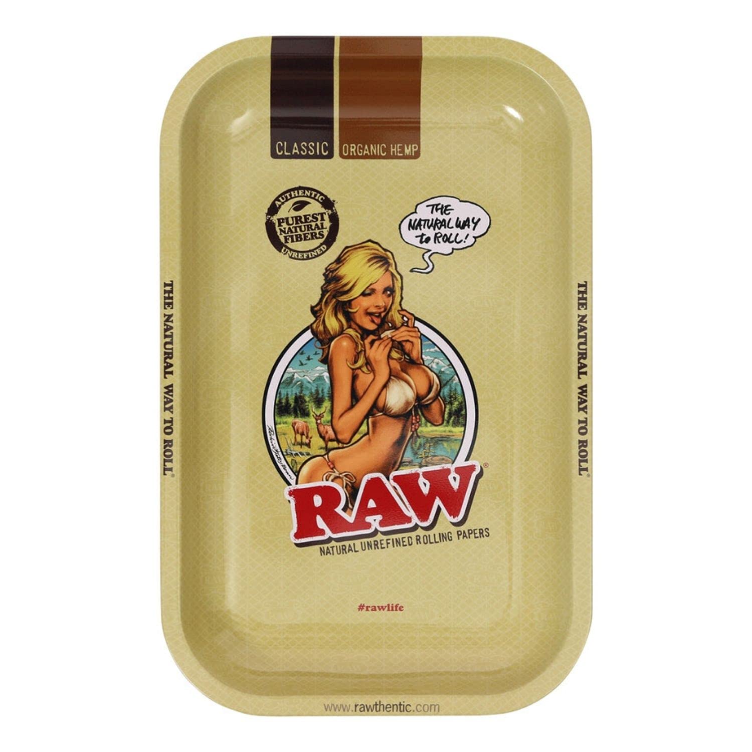 RAW 18600 Small Girl Metal Rolling Tray, 27.5 x 17.5 cm, Metal