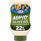 Kraft Mayonnaise, Mayo with Olive Oi, 22 fl oz Bottle | 50 Calories per Serving, Reduced Fat Mayo Made with Olive Oil, Half the Fat of Regular Mayonnaise, Adds Savory Flavor