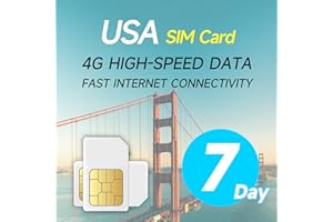 LBDCIOT AT&T USA SIM Card 7 Days Unlimited Data | 4G LTE Data for USA for Unlocked iPhone, iPad, Android Phones and Tablets- Only Data, No Voice & Text