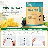 YKL Dental Floss Sticks Mint 50 Picks Eco Friendly Charcoal & Corn Starch view 3