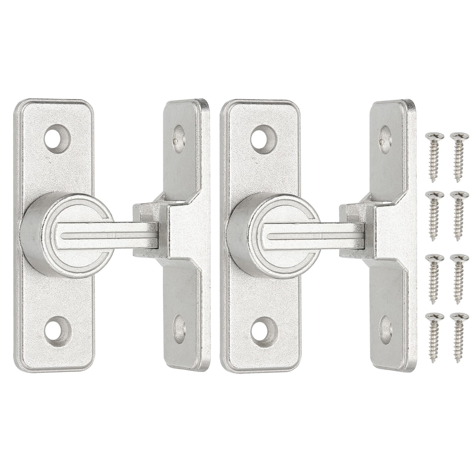 PATIKIL 90 Degree Barn Door Lock, 2 Pack Flip Latches Zinc Alloy Safety Sliding Door Bolt Latch Lock for Garden Garage Bathroom Gate, Light Gray