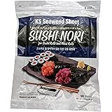 Twice Roasted Seaweed Sheets 7.50 in x 8.25 in (50 Sheets)