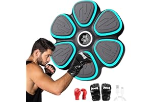 BVK M1 Music Boxing Machine, 6 Target Pads, 30 Volume Levels, Bluetooth Smart Boxing Traineing Machine for Kids Adult, with Gloves Workout Equipment Target for Home, Office, Gym