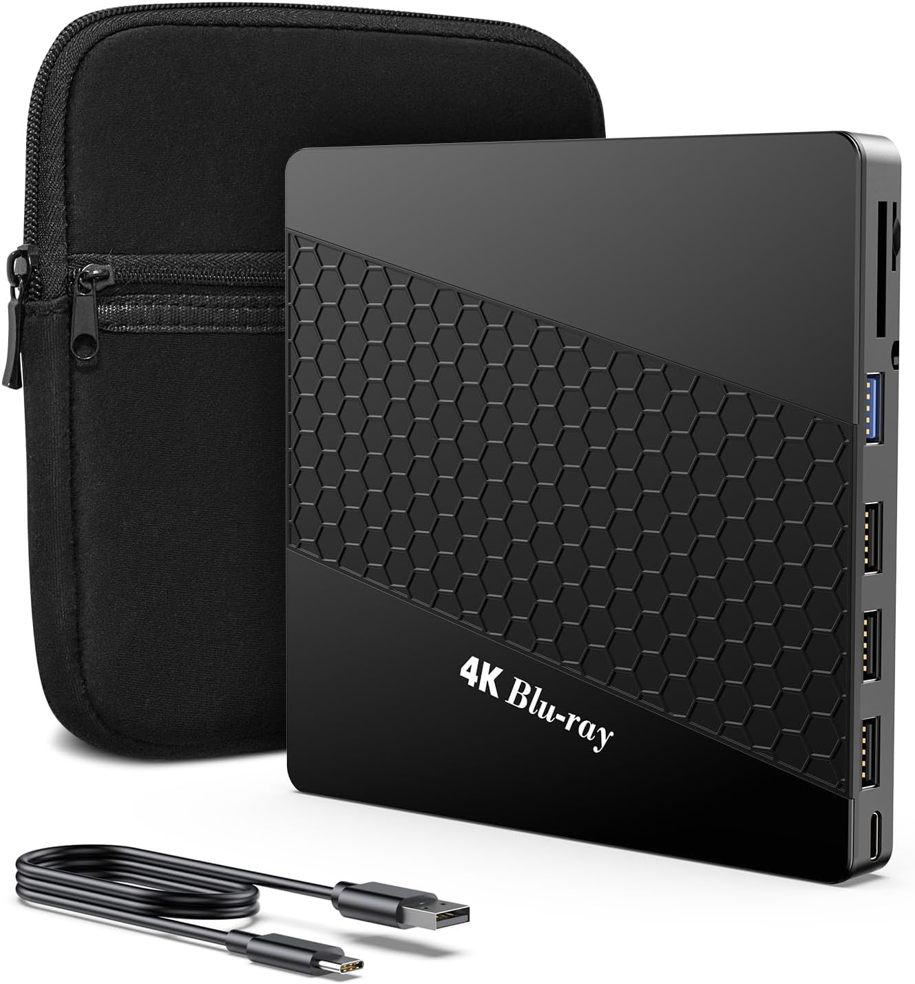 Photo 1 of XRTFORE External 4k Blu Ray Drive for Pc,Portable 4k UHD Blu Ray Player,SD/TF Port with Carry Case, US8 3.0 HD Blu-Ray Player,DVD+/-RW External Optical Drive for MacBook Pro Windows Laptop