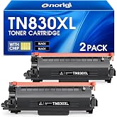Onorigi TN830XL Toner Cartridge Replacement for Brother TN830XL TN830 XL | Toner Work for Brother HL-L2460DW DCP-L2640DW HL-L2400D HL-L2480DW HL-L2405W MFC-L2820DW Printer (2 Black)