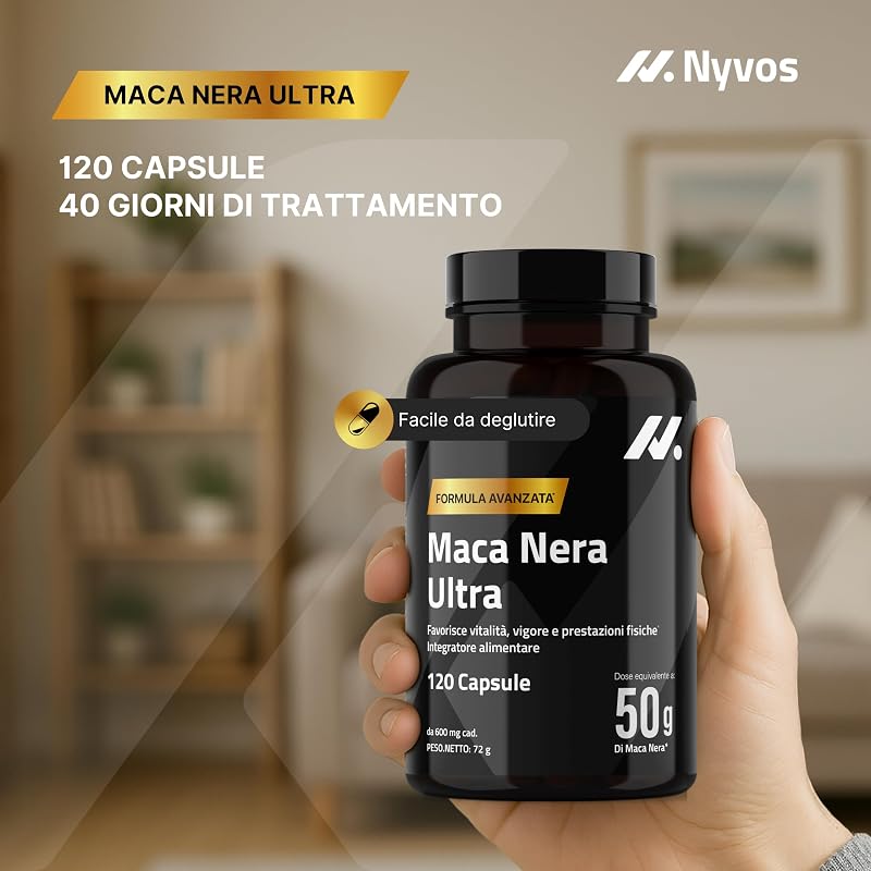 Maca Nera Extra Forte Ultra 50.000 mg Equiv. (100:1), Zinco - 120 Capsule — foto 7 di 8