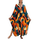 KEYLORTING Women's Plus Size Kaftan Dress – Plus Size Maxi Dress Moo Moos Beach Cover Up,Bathing Suit Cover-Up Loungewear