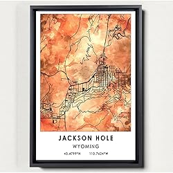Jackson Hole Map Poster, Wyoming Map Art