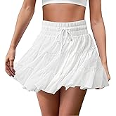FireSwan Tennis Skirts for Women Golf Skirt High Waisted with Shorts Underneath Athletic Pleated Tulle Ruffle Skorts Pockets