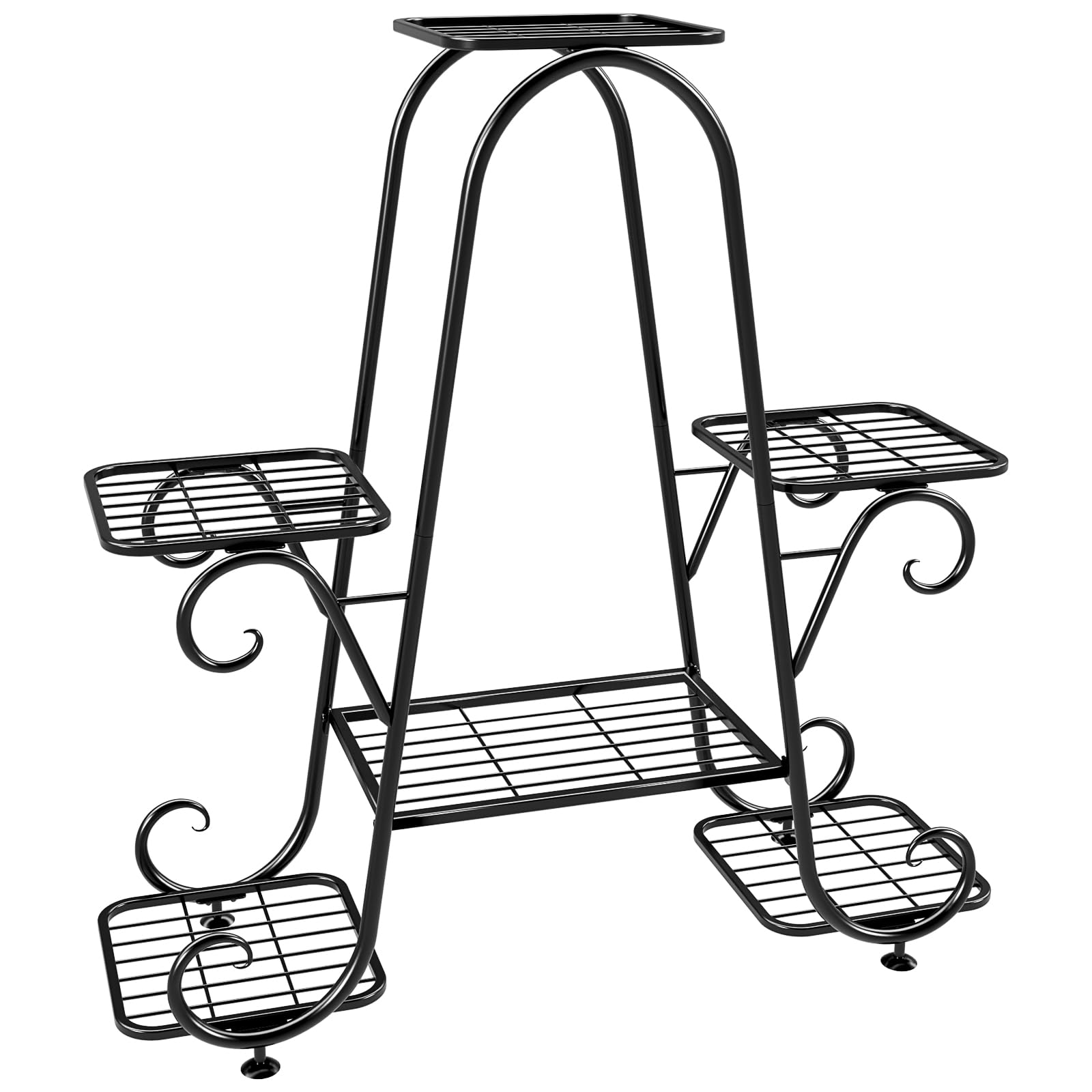 Photo 1 of YisanCrafts Plant Stand 6 Tier Metal Plant Stands for Indoor Outdoor Plants Multiple Tiered Tall Iron Plant Shelf, Black Plant Rack, Heavy Duty Flower Pot Holder for Corner, Patio, Living Room