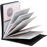 AI-DEE RFID Blocking Wallet - 6 Pages Leather Business Credit Card Holder Case/12 Credit Card Holder Slots Wallet Insert Card Sleeves - Black