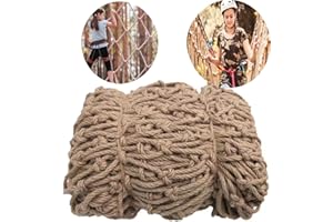 KINGPOUL Climbing Net Rope Net Kids Safety Stair Balcony Netting Playground Patio Fence Protection Anti-Fall Climbing Tree Garden Heavy Duty Indoor&Outdoor Decor Railings for Net,Hemp Net,Kids Rope3.3x9.9ft