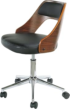 Amazon Co Jp 曲げ木 レザー オフィスチェア Elite エリート 天然木 ウォールナット突き板 おしゃれ 書斎 椅子 ホーム キッチン