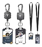 Badge Holder Retractable Clip Heavy Duty Carabiner