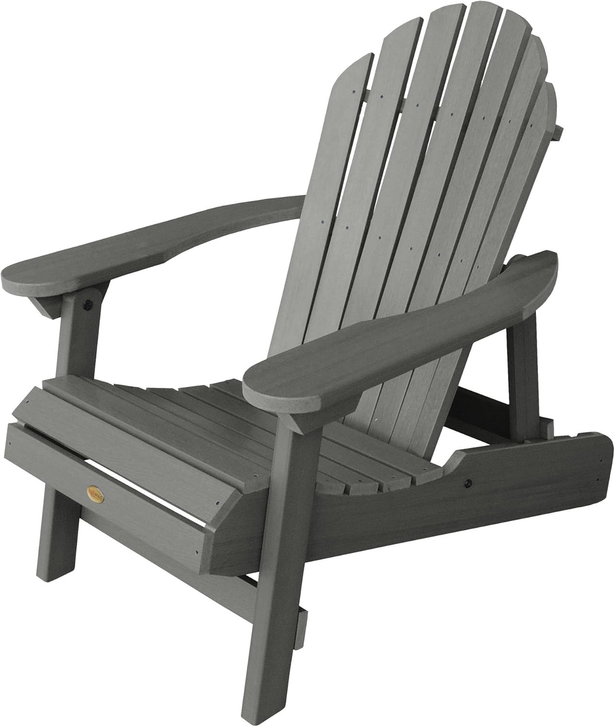 Highwood AD-CHL1-CGE Hamilton Folding and Reclining Adirondack Chair, Adult Size, Coastal Teak : Garden & Outdoor
