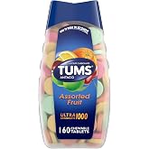 TUMS Smoothies Antacid Tablets, Heartburn Relief, Assorted Fruit, 160 Count | Ultra Strength Formula, Neutralizes Acid Instantly for Indigestion and Upset Stomach, Multi-Symptom Relief, Gluten Free