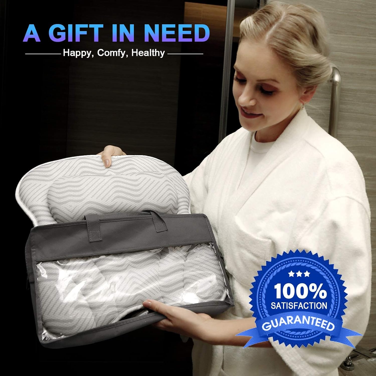 Susisal Bath Pillow for Tub, Bathtub Pillow with Neck Shoulder Back Support, 4D Air Mesh Bath Accessories, 6 Strong Suction Cups- Fits All Bathtub, Hot Tub, Jacuzzi Home Spa for Men Women : Beauty