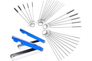 OXCANO Set of 4 Carburetor Carbon Jet Cleaner, 2 pcs of 13 Wire Torch Tip Cleaner Tool and 2 pcs of 10 Needles 5 Brushes Cleaning Tool Kit for ATV Welder Motorcycle