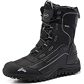 ROCKMARK Men's Winter Snow Boots Outdoor Warm Mid Calf Waterproof Durable Boot Non-Slip Warm Climbing Shoes