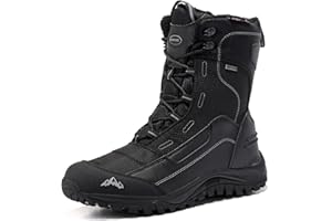 ROCKMARK Men's Winter Snow Boots Outdoor Warm Mid Calf Waterproof Durable Boot Non-Slip Warm Climbing Shoes