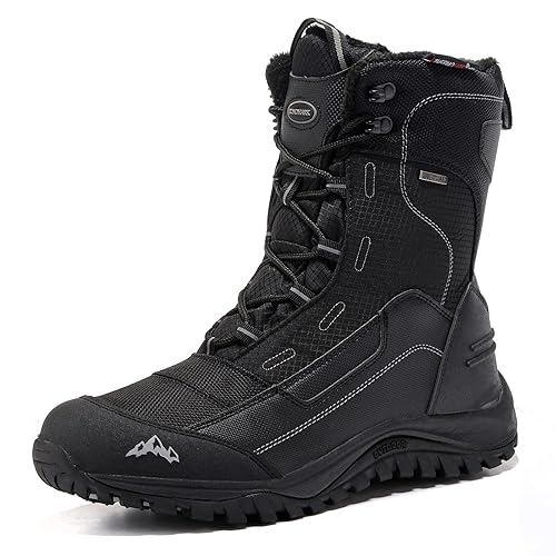 ROCKMARK Men's Winter Snow Boots, Warm Mid Calf Waterproof Durable