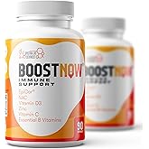 BoostNow Immune Support Capsules, 14-in-1 Formula with EpiCor 500mg, Zinc, Vitamin C, D-3, Elderberry & More - 90 Count