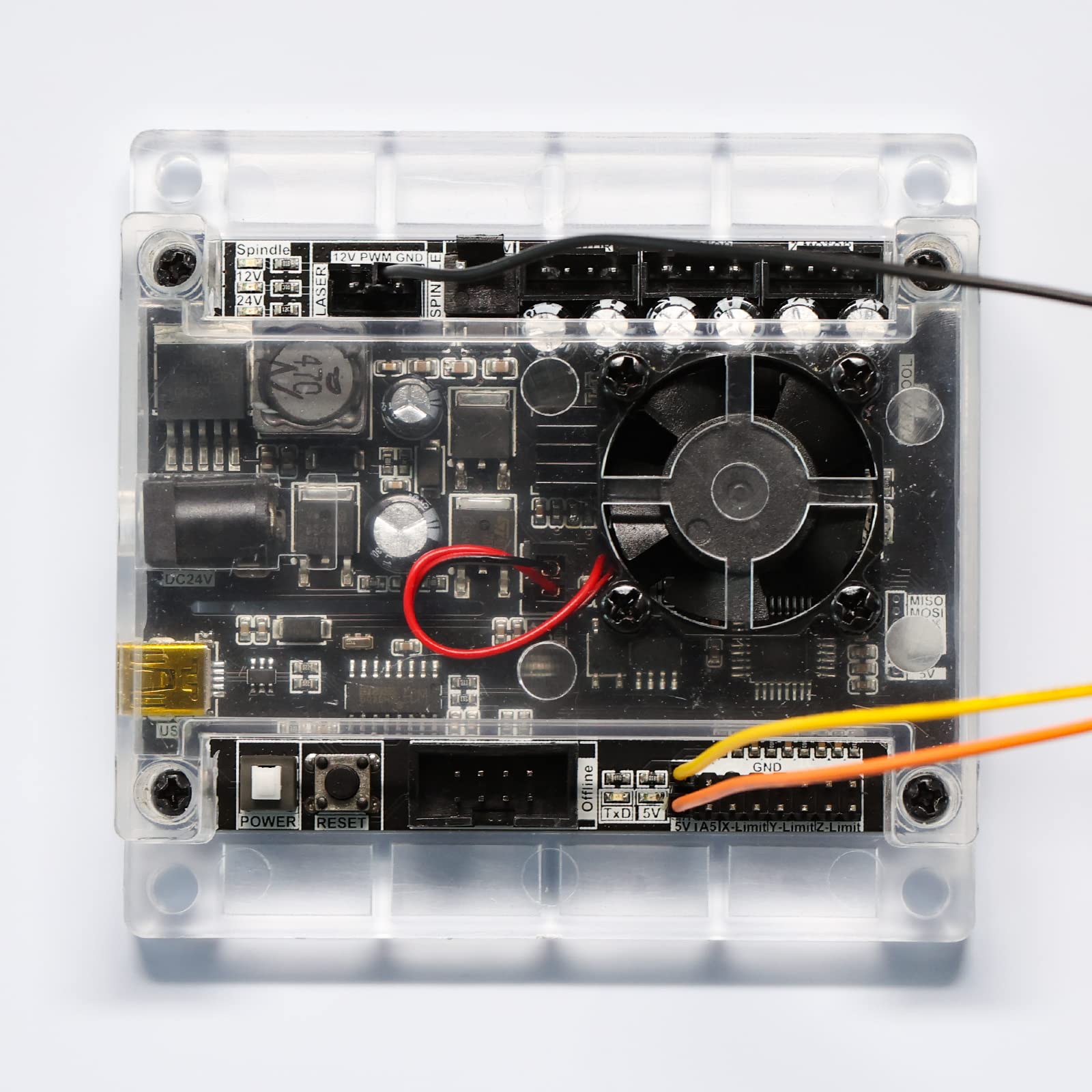 CNC Brushless Motor DC Spindle Kit 24V 12000rpm with Drive Board & Collet Holder Installed, Perfect for 3018-PRO CNC Machine