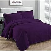 Fancy Collection Luxury Bedspread Coverlet Embossed Bed Cover Solid Purple New Over Size 100"x 106" Full/Queen